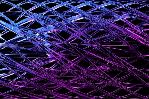3D-illustratie van een roze vormen 3D-illustratie neon illusie isometrische abstracte vormen kleurrijke vormen verweven