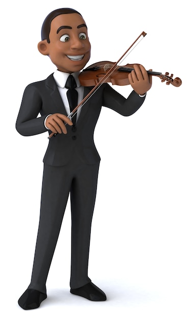 3d illustratie van een violist