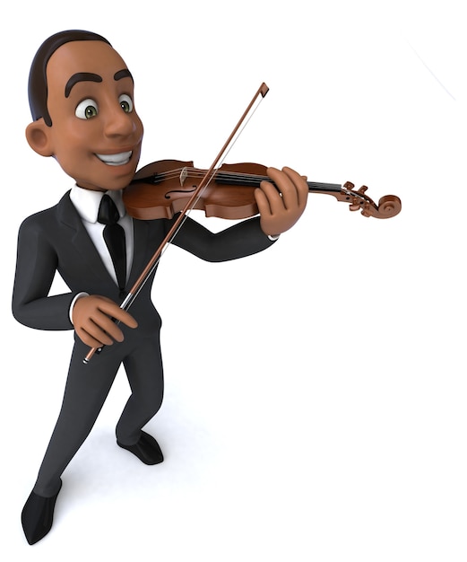 3D illustratie van een violist