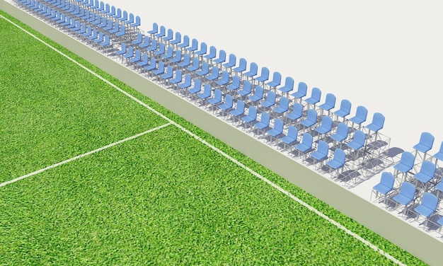 3D illustratie van een voetbalveld