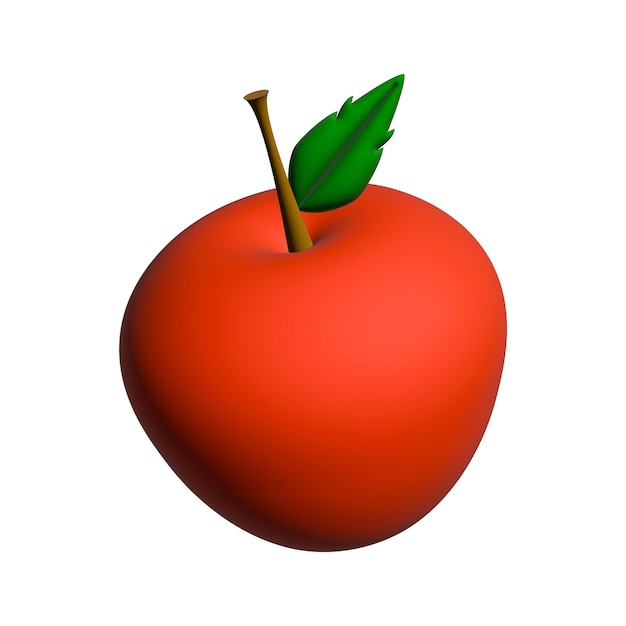 3D illustratie van fruit geïsoleerd op een witte achtergrond Apple