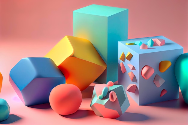 3D illustratie van geperste bollen