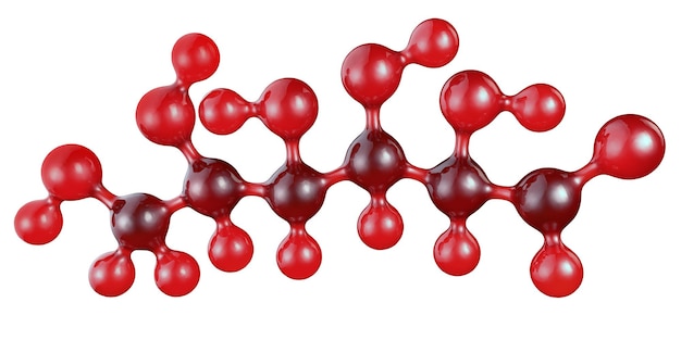 3D illustratie van glucose molecuul geïsoleerd op wit, C6H12O6.