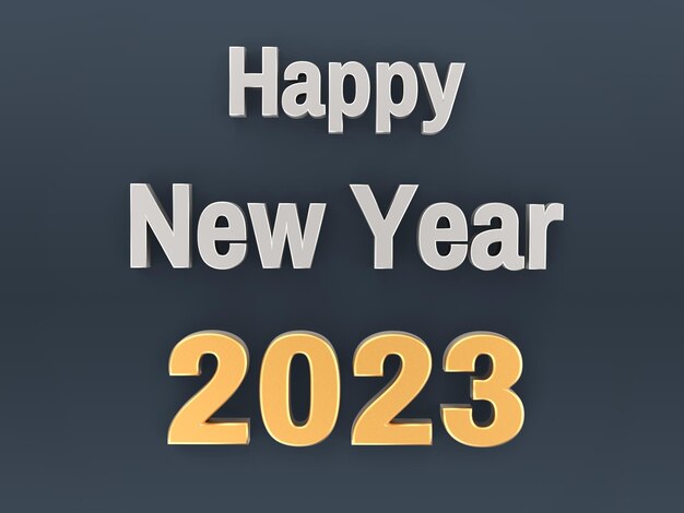 3D illustratie van Happy New year 2023 wens.