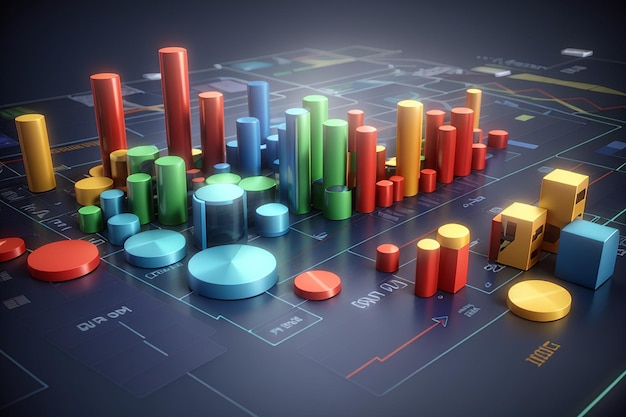 3d-illustratie van het bedrijfsconcept van de aandelenhandel