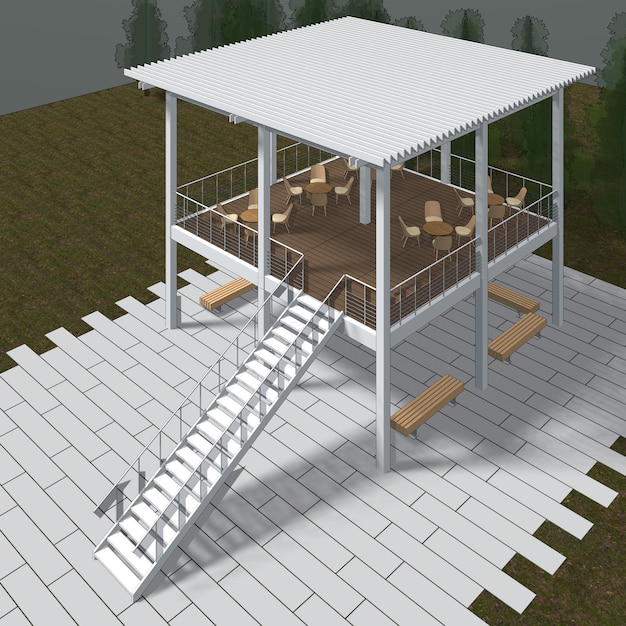 3D-illustratie van het bouwproject