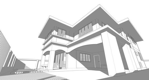 3D-illustratie van het bouwproject