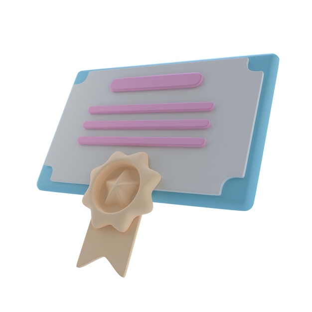 3d-illustratie van het certificaat