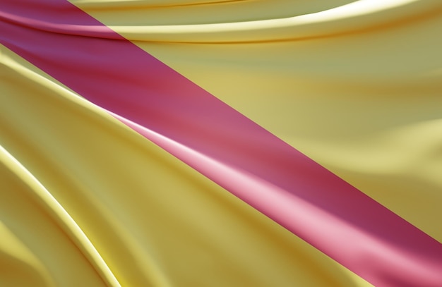 3D illustratie van hove vlag op golvende stof