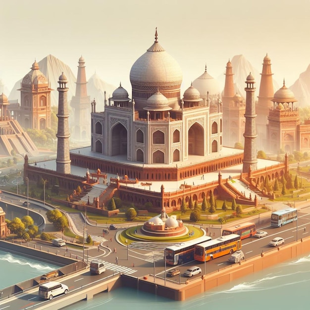 3D-illustratie van India grijze achtergrond