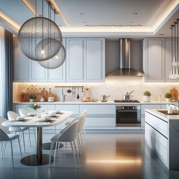 3D-illustratie van luxe en stijlvolle interieurarchitectuur van appartementen juli 2023