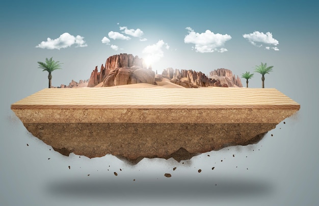 3D illustratie van off-road advertentie. tropisch land off-road geïsoleerd.