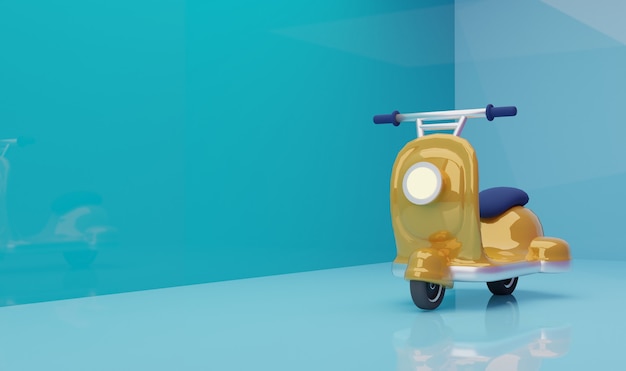 3d illustratie van scooter