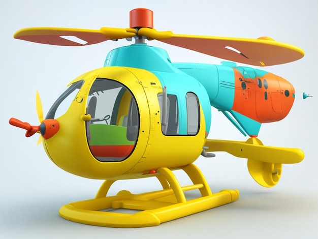 3d illustratie van speelgoedhelikopter voor kinderen