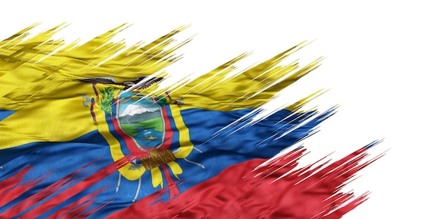 3D illustratie vlag met splatter grunge effect van Zuid-Amerika voor Ecuador