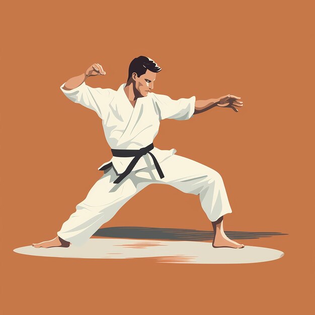 3D-illustratie voor karate gemaakt met generatieve ai
