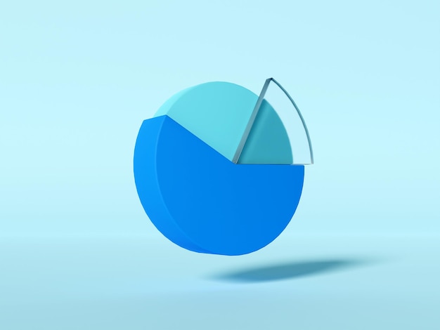 3D illustratie zakelijke gegevens analyseren. Bedrijfsgroei en richting.