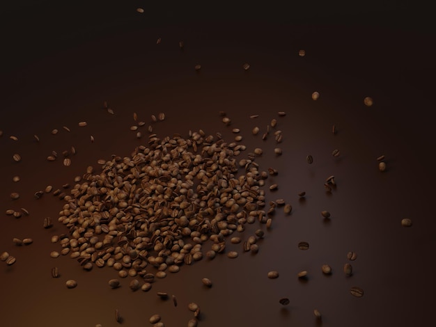 3D-illustraties Coffee Bean Splash