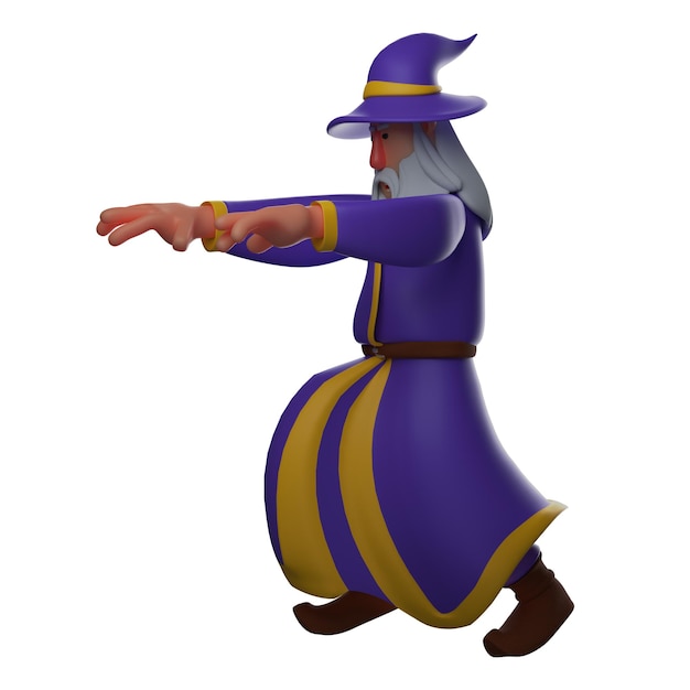 Photo 3d illustration 3d cartoon image of a creepy witch in a zombie pose showing cool moves