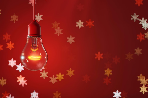 3D Illustration 3d rendering Light bulb on glitter background with blinking stars