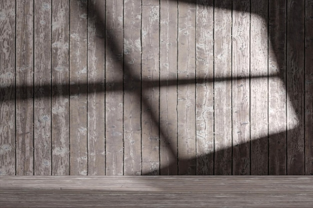 3D Illustration 3d rendering WOOD wall background with sun light