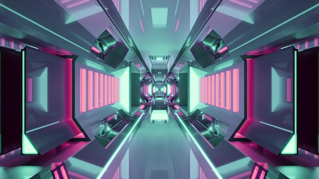 3D illustration of 4K UHD futuristic tunnel