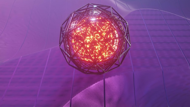 3d illustration of 4k uhd glowing circle shaped artefact