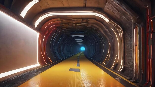 3d illustration of 4k uhd modern tunnel