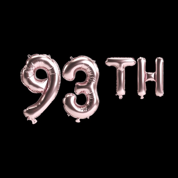 3d иллюстрация 93-х розовых шаров, изолированных на заднем плане
