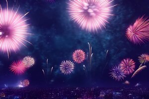 3d illustration abstract colored firework background usa independedce day concept