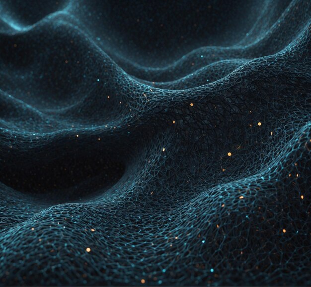 3D illustration of abstract digital background with particles Futuristic wave