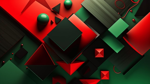 3d illustration of abstract geometric composition digital art works generative ai