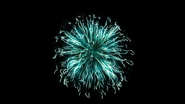 3D illustration Abstract Realistic animation Firework Colorful