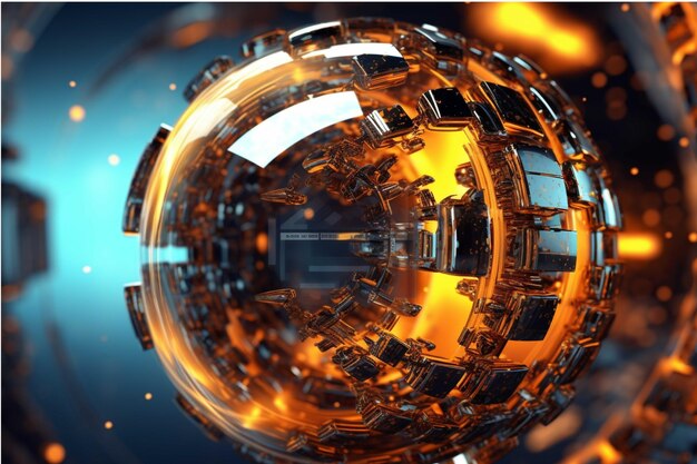 3d illustration of abstract technology concept background with globe 3d rendering