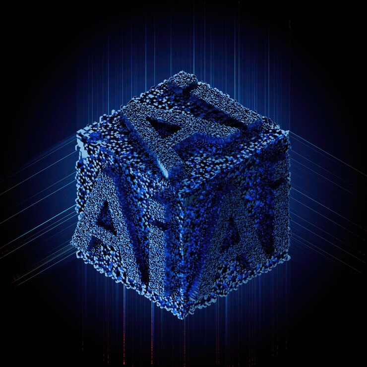 Photo 3d illustration of ai network background
