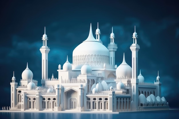 3d illustration of amazing architecture design of mosque generative ai