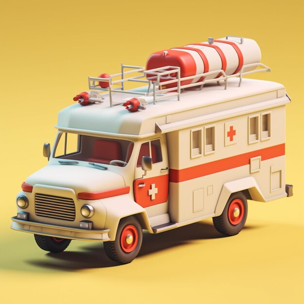 Photo 3d illustration of an ambulance