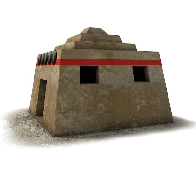 3D illustration of ancient house