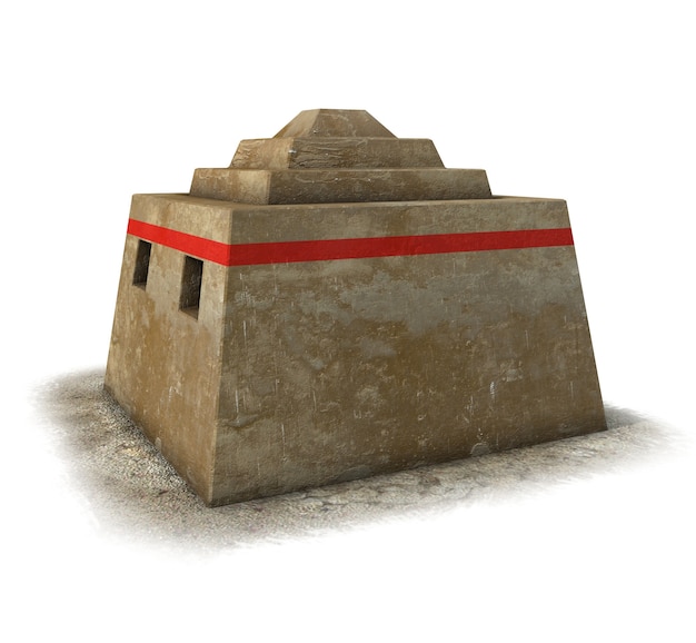 3D illustration of ancient house