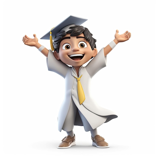 3d illustration A Arab boy happy after Graduation AI Generated