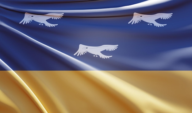 3d illustration of arapongas flag on wavy fabric