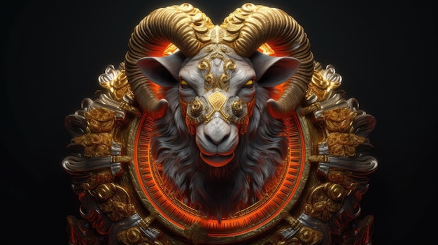 3d illustration of the aries zodiac sign