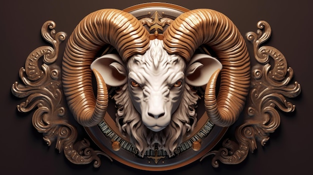 3d illustration of the aries zodiac sign
