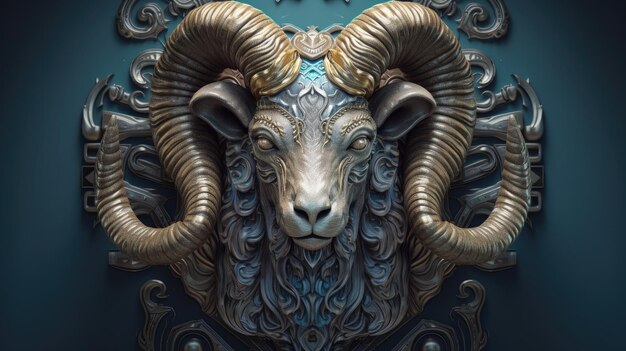 Photo 3d illustration of the aries zodiac sign