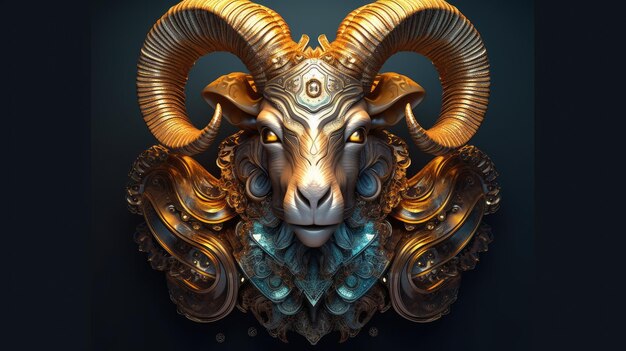 3d illustration of the aries zodiac sign