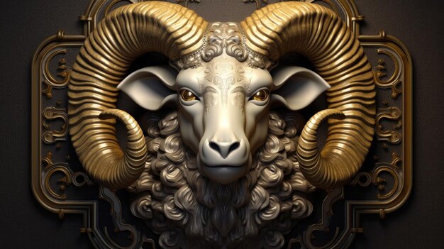 Photo 3d illustration of the aries zodiac sign