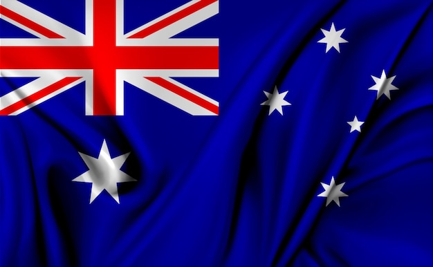 Photo 3d illustration of the australia flag waving texture