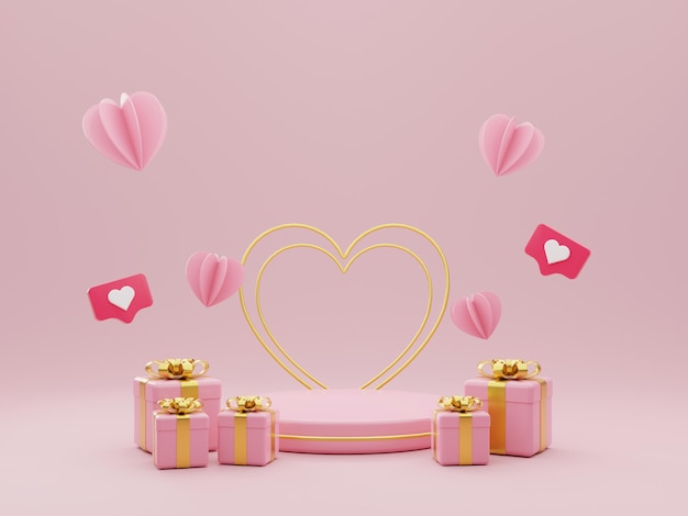 3d illustration background stand valentine