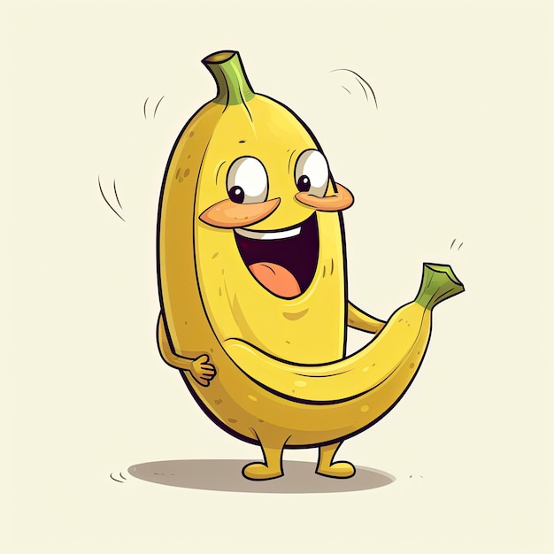 3D Illustration of banana character that is drawn in cartoon style, AI Generated