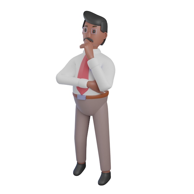 3D Illustration of Bank manager thinking